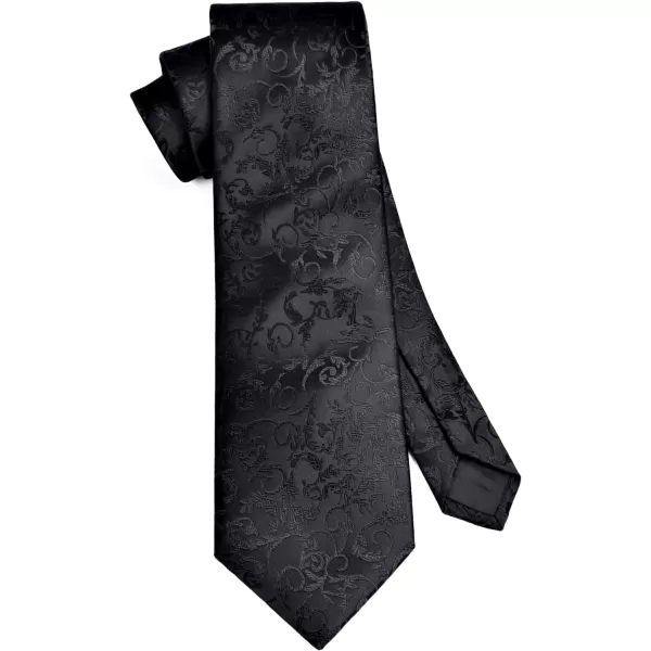 HISDERN Paisley Ties for Men Solid Tie Handkerchief Floral Men's Necktie &amp; Pocket Square Set Wedding Classic Mens Ties