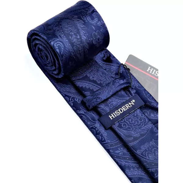 HISDERN Paisley Ties for Men Solid Tie Handkerchief Floral Men's Necktie &amp; Pocket Square Set Wedding Classic Mens Ties