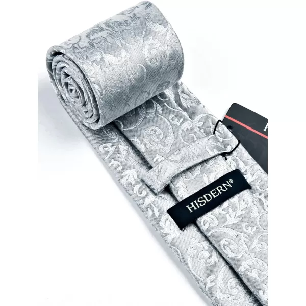 HISDERN Paisley Ties for Men Solid Tie Handkerchief Floral Men's Necktie &amp; Pocket Square Set Wedding Classic Mens Ties