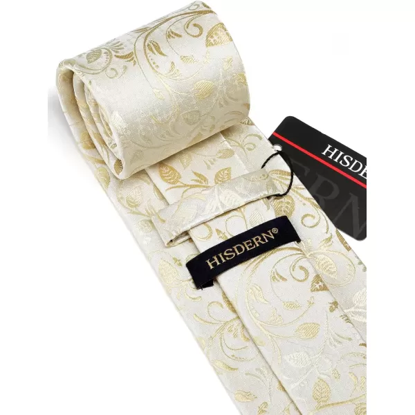 HISDERN Paisley Ties for Men Solid Tie Handkerchief Floral Men's Necktie &amp; Pocket Square Set Wedding Classic Mens Ties