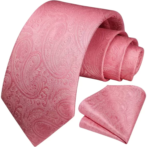HISDERN Paisley Ties for Men Solid Tie Handkerchief Floral Men's Necktie &amp; Pocket Square Set Wedding Classic Mens Ties
