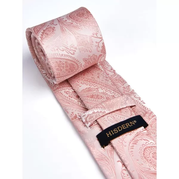 HISDERN Paisley Ties for Men Solid Tie Handkerchief Floral Men's Necktie &amp; Pocket Square Set Wedding Classic Mens Ties