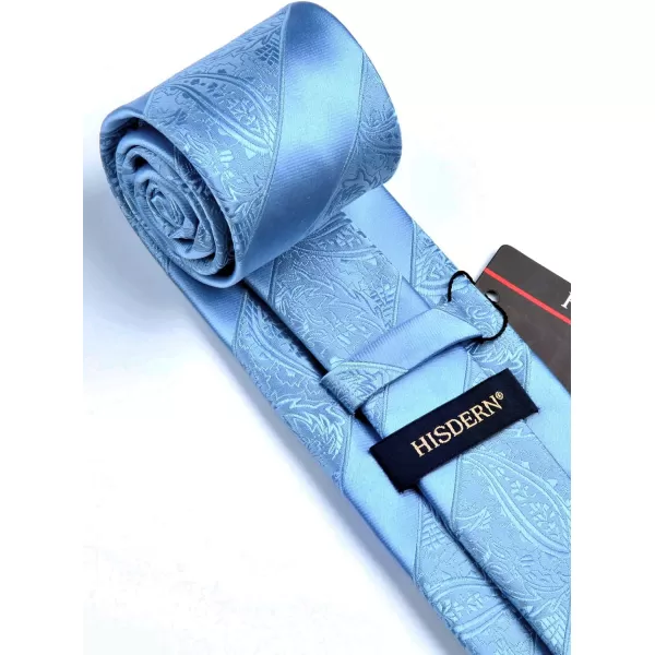 HISDERN Paisley Ties for Men Solid Tie Handkerchief Floral Men's Necktie &amp; Pocket Square Set Wedding Classic Mens Ties