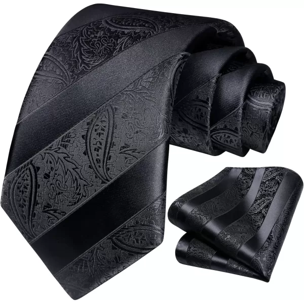 HISDERN Paisley Ties for Men Solid Tie Handkerchief Floral Men's Necktie &amp; Pocket Square Set Wedding Classic Mens Ties