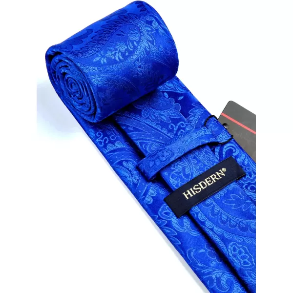 HISDERN Paisley Ties for Men Solid Tie Handkerchief Floral Men's Necktie &amp; Pocket Square Set Wedding Classic Mens Ties