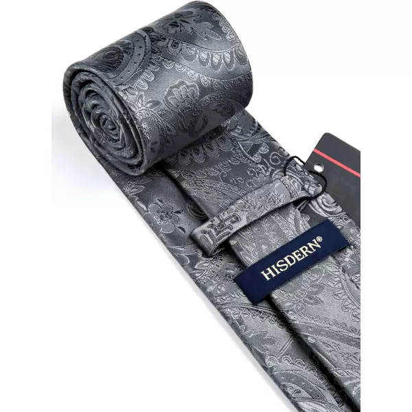 HISDERN Paisley Ties for Men Solid Tie Handkerchief Floral Men's Necktie &amp; Pocket Square Set Wedding Classic Mens Ties