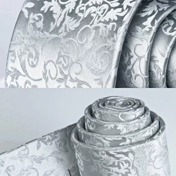HISDERN Paisley Ties for Men Solid Tie Handkerchief Floral Men's Necktie &amp; Pocket Square Set Wedding Classic Mens Ties