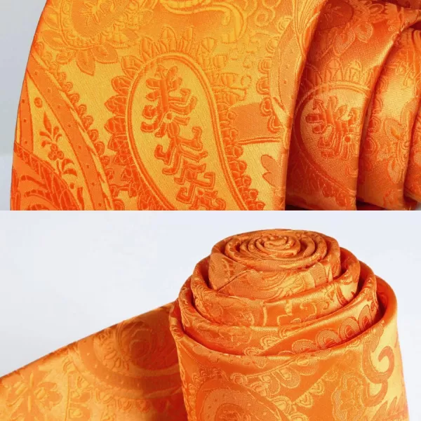 HISDERN Paisley Ties for Men Solid Tie Handkerchief Floral Men's Necktie &amp; Pocket Square Set Wedding Classic Mens Ties