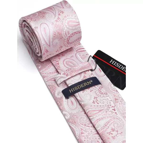 HISDERN Paisley Ties for Men Solid Tie Handkerchief Floral Men's Necktie &amp; Pocket Square Set Wedding Classic Mens Ties