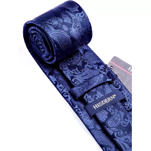 HISDERN Paisley Ties for Men Solid Tie Handkerchief Floral Men's Necktie &amp; Pocket Square Set Wedding Classic Mens Ties