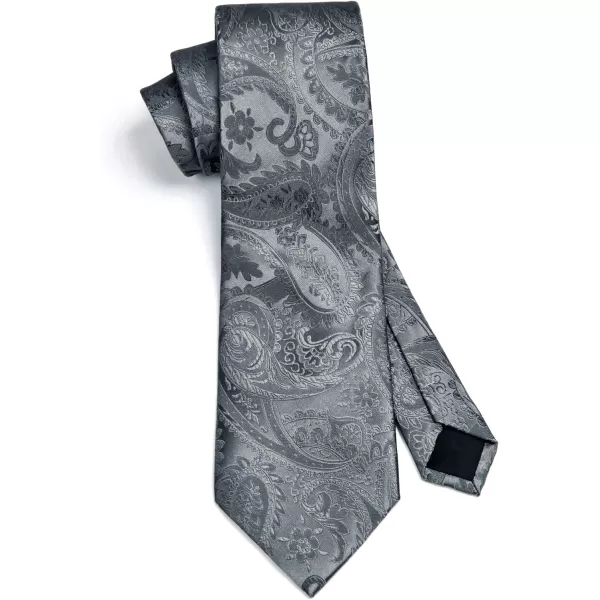 HISDERN Paisley Ties for Men Solid Tie Handkerchief Floral Men's Necktie &amp; Pocket Square Set Wedding Classic Mens Ties