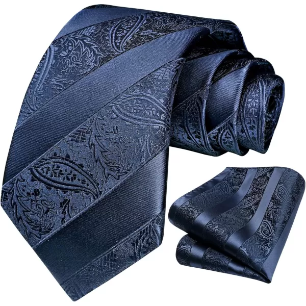 HISDERN Paisley Ties for Men Solid Tie Handkerchief Floral Men's Necktie &amp; Pocket Square Set Wedding Classic Mens Ties