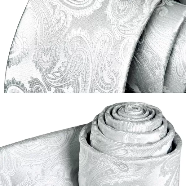 HISDERN Paisley Ties for Men Solid Tie Handkerchief Floral Men's Necktie &amp; Pocket Square Set Wedding Classic Mens Ties
