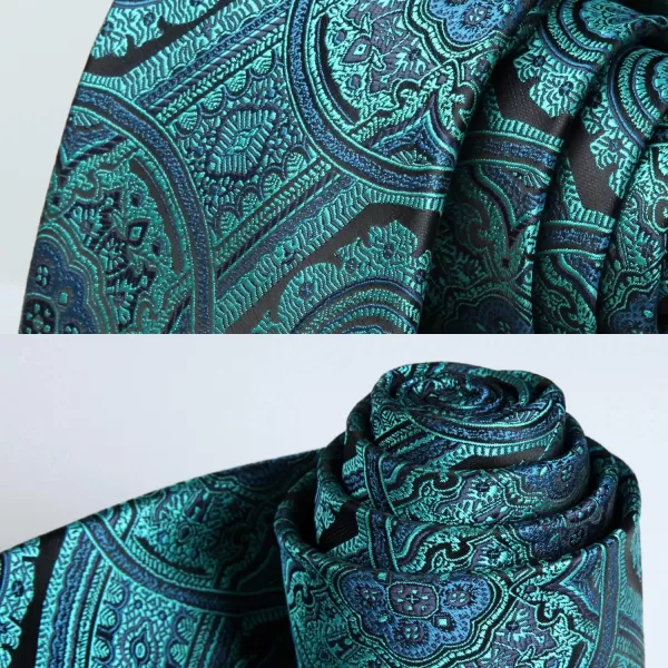 HISDERN Paisley Ties for Men Solid Tie Handkerchief Floral Men's Necktie &amp; Pocket Square Set Wedding Classic Mens Ties