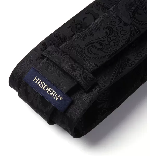 HISDERN Paisley Ties for Men Solid Tie Handkerchief Floral Men's Necktie &amp; Pocket Square Set Wedding Classic Mens Ties