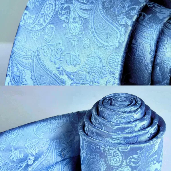 HISDERN Paisley Ties for Men Solid Tie Handkerchief Floral Men's Necktie &amp; Pocket Square Set Wedding Classic Mens Ties
