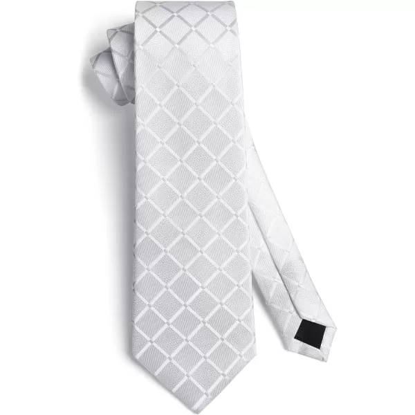 HISDERN Plaid Checkered Tie Handkerchief Woven Classic Formal Men's Necktie &amp; Pocket Square Set