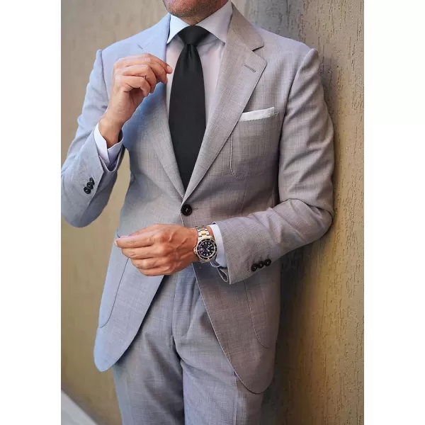 HISDERN Plaid Checkered Tie Handkerchief Woven Classic Formal Men's Necktie &amp; Pocket Square Set