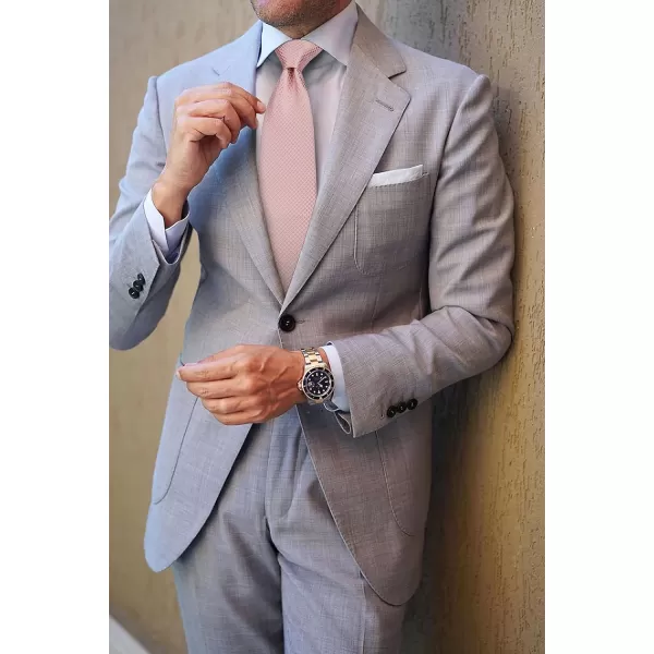 HISDERN Plaid Checkered Tie Handkerchief Woven Classic Formal Men's Necktie &amp; Pocket Square Set