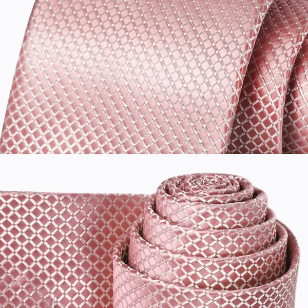 HISDERN Plaid Checkered Tie Handkerchief Woven Classic Formal Men's Necktie &amp; Pocket Square Set