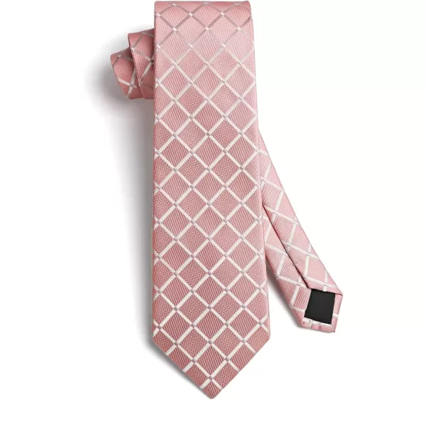 HISDERN Plaid Checkered Tie Handkerchief Woven Classic Formal Men's Necktie &amp; Pocket Square Set