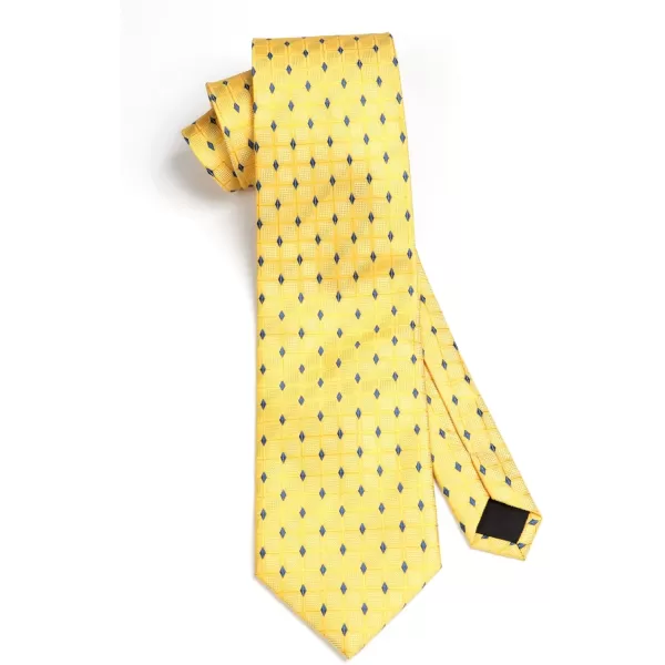 HISDERN Plaid Checkered Tie Handkerchief Woven Classic Formal Men's Necktie &amp; Pocket Square Set