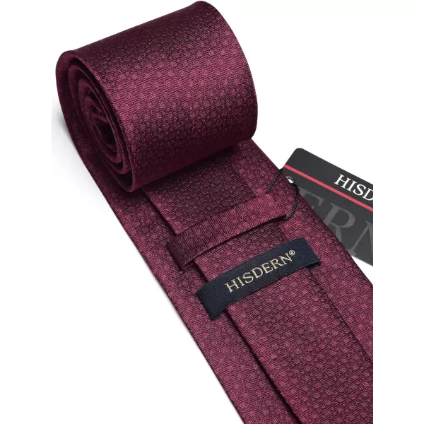 HISDERN Plaid Checkered Tie Handkerchief Woven Classic Formal Men's Necktie &amp; Pocket Square Set