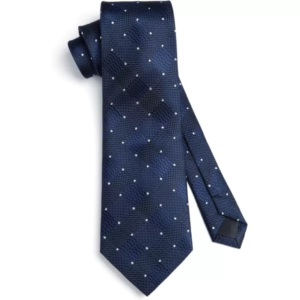HISDERN Plaid Checkered Tie Handkerchief Woven Classic Formal Men's Necktie &amp; Pocket Square Set