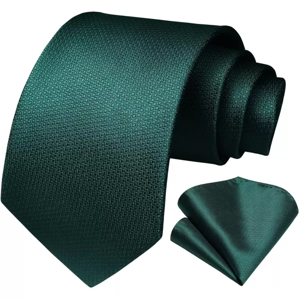HISDERN Plaid Checkered Tie Handkerchief Woven Classic Formal Men's Necktie &amp; Pocket Square Set