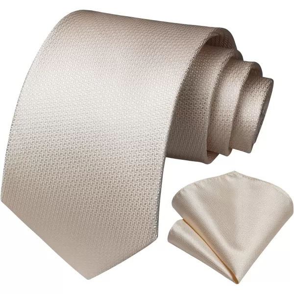 HISDERN Plaid Checkered Tie Handkerchief Woven Classic Formal Men's Necktie &amp; Pocket Square Set