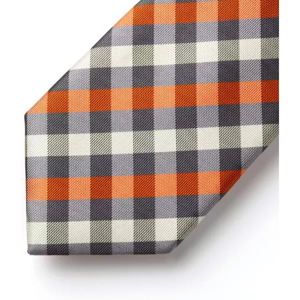HISDERN Plaid Checkered Tie Handkerchief Woven Classic Formal Men's Necktie &amp; Pocket Square Set