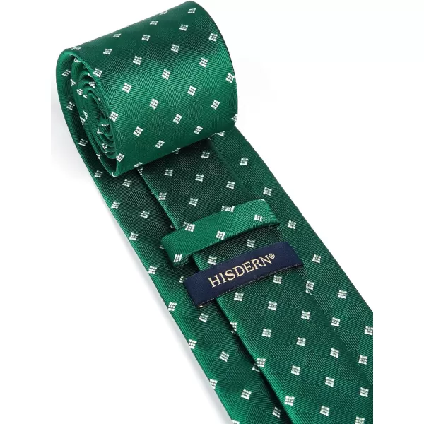 HISDERN Plaid Checkered Tie Handkerchief Woven Classic Formal Men's Necktie &amp; Pocket Square Set