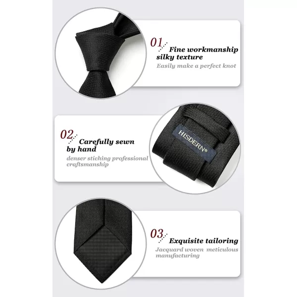 HISDERN Plaid Checkered Tie Handkerchief Woven Classic Formal Men's Necktie &amp; Pocket Square Set