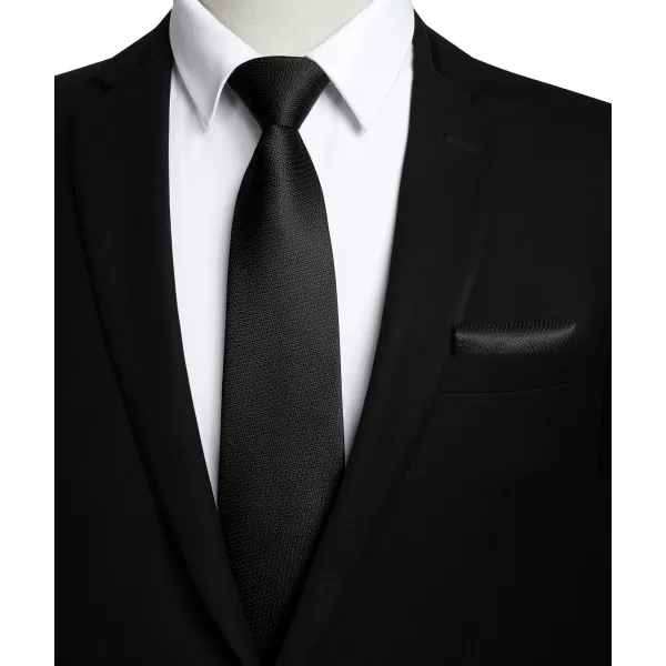 HISDERN Plaid Checkered Tie Handkerchief Woven Classic Formal Men's Necktie &amp; Pocket Square Set