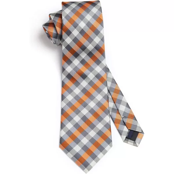 HISDERN Plaid Checkered Tie Handkerchief Woven Classic Formal Men's Necktie &amp; Pocket Square Set