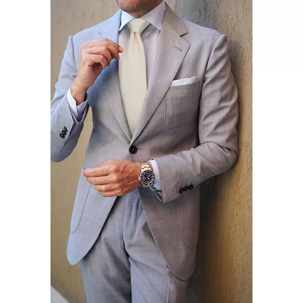 HISDERN Plaid Checkered Tie Handkerchief Woven Classic Formal Men's Necktie &amp; Pocket Square Set
