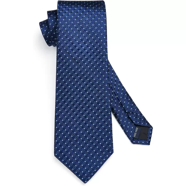 HISDERN Plaid Checkered Tie Handkerchief Woven Classic Formal Men's Necktie &amp; Pocket Square Set