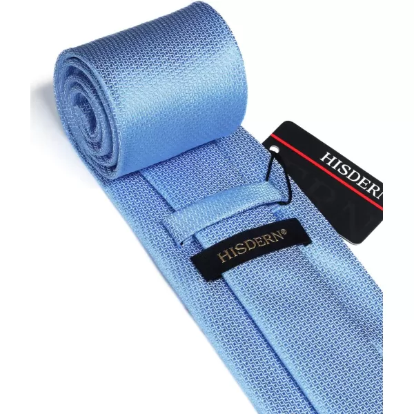 HISDERN Plaid Checkered Tie Handkerchief Woven Classic Formal Men's Necktie &amp; Pocket Square Set