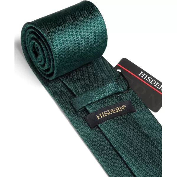 HISDERN Plaid Checkered Tie Handkerchief Woven Classic Formal Men's Necktie &amp; Pocket Square Set