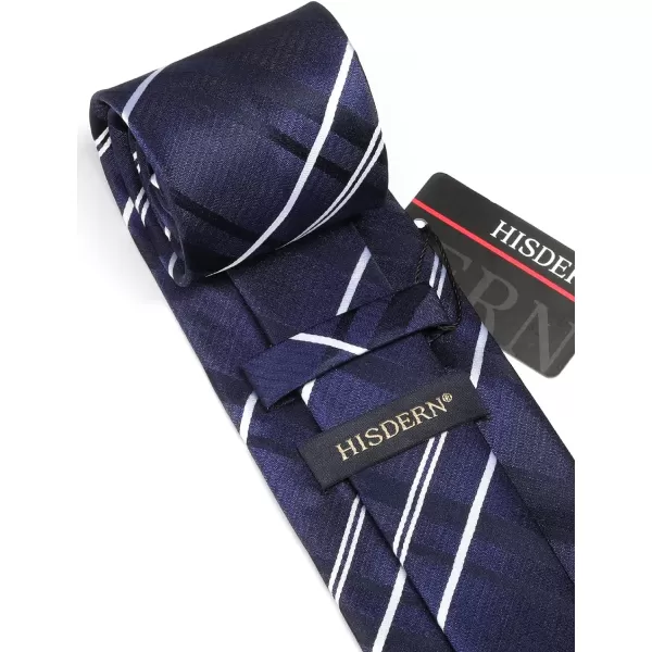 HISDERN Plaid Checkered Tie Handkerchief Woven Classic Formal Men's Necktie &amp; Pocket Square Set