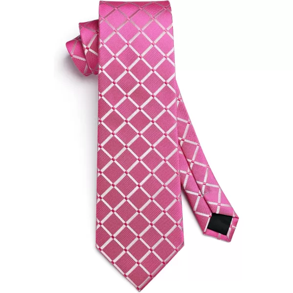 HISDERN Plaid Checkered Tie Handkerchief Woven Classic Formal Men's Necktie &amp; Pocket Square Set