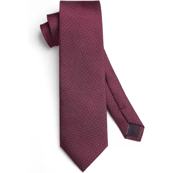HISDERN Plaid Checkered Tie Handkerchief Woven Classic Formal Men's Necktie &amp; Pocket Square Set