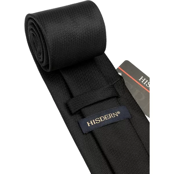 HISDERN Plaid Checkered Tie Handkerchief Woven Classic Formal Men's Necktie &amp; Pocket Square Set