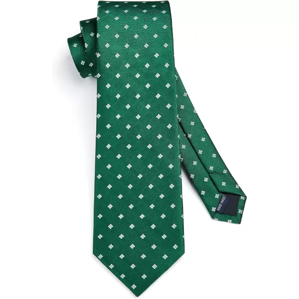HISDERN Plaid Checkered Tie Handkerchief Woven Classic Formal Men's Necktie &amp; Pocket Square Set