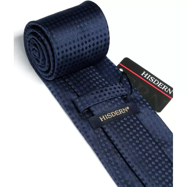HISDERN Plaid Checkered Tie Handkerchief Woven Classic Formal Men's Necktie &amp; Pocket Square Set