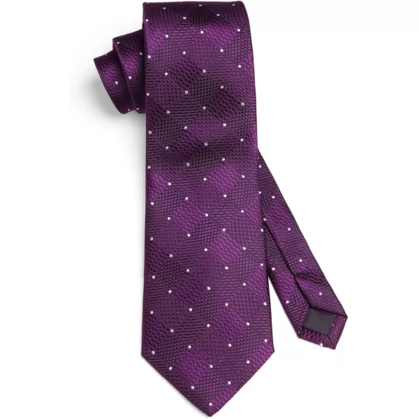 HISDERN Plaid Checkered Tie Handkerchief Woven Classic Formal Men's Necktie &amp; Pocket Square Set