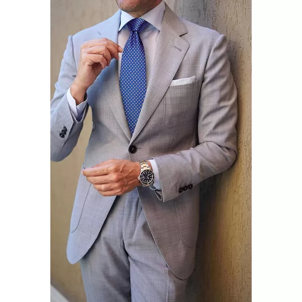 HISDERN Plaid Checkered Tie Handkerchief Woven Classic Formal Men's Necktie &amp; Pocket Square Set
