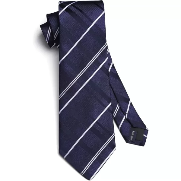 HISDERN Plaid Checkered Tie Handkerchief Woven Classic Formal Men's Necktie &amp; Pocket Square Set