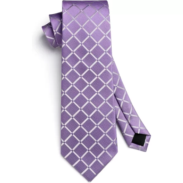 HISDERN Plaid Checkered Tie Handkerchief Woven Classic Formal Men's Necktie &amp; Pocket Square Set