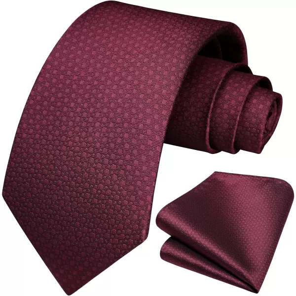 HISDERN Plaid Checkered Tie Handkerchief Woven Classic Formal Men's Necktie &amp; Pocket Square Set